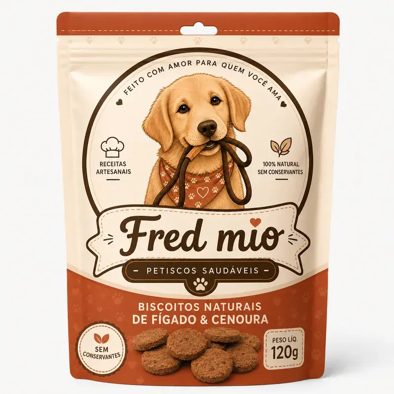 Biscoitos Naturais de Fígado & Cenoura