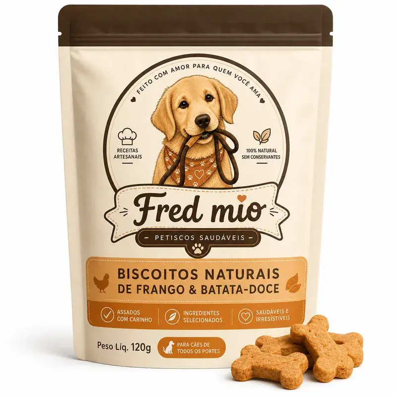 Biscoitos Naturais de Frango & Batata-Doce