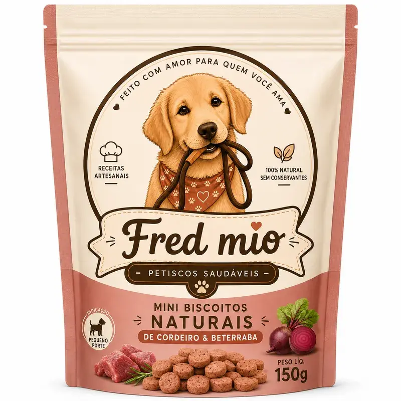 Mini Biscoitos Naturais de Cordeiro & Beterraba