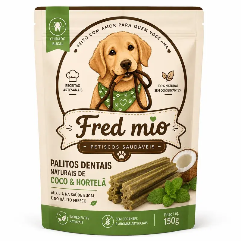 Palitos Dentais Naturais de Coco & Hortelã